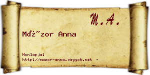 Mázor Anna névjegykártya