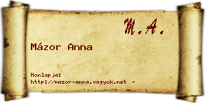 Mázor Anna névjegykártya