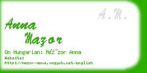 anna mazor business card